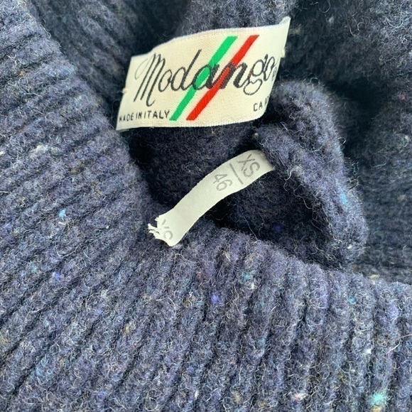 Woolmark blend Knitted sweater size XS Wool rich dark blue Modango woman’s - Picture 7 of 13
